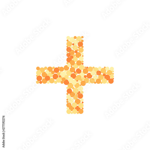 Plus math sign color distributed circles dots illustration