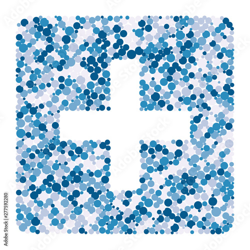 Plus math sign color distributed circles dots illustration