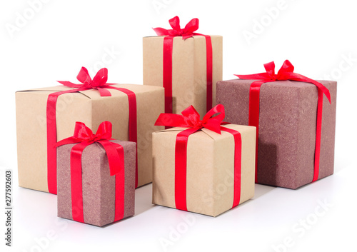 Gift boxes, gifts on a white background isolated.