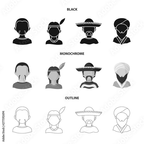 Isolated object of imitator and resident icon. Collection of imitator and culture stock vector illustration.