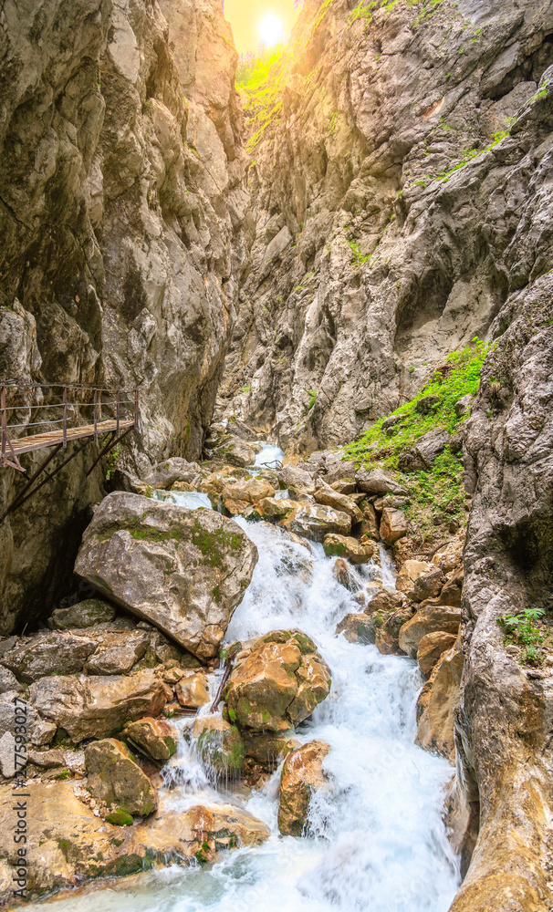 Mountain river in the alps