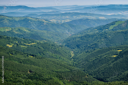 Fototapeta Naklejka Na Ścianę i Meble -  Beautiful mountain view from the path from Beklemeto to Kozya Stena, Troyan Balkan, Bulgaria