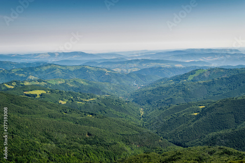 Fototapeta Naklejka Na Ścianę i Meble -  Beautiful mountain view from the path from Beklemeto to Kozya Stena, Troyan Balkan, Bulgaria