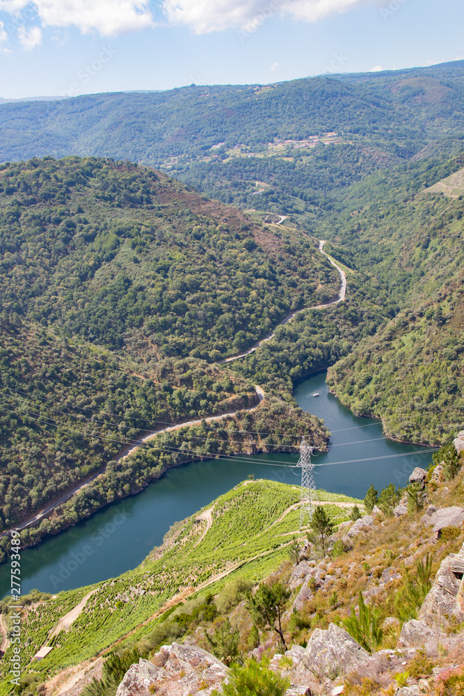 landscape of the sil canyon from the viewpoint do duque, ribeira sacra, ourense, galicia, spain
