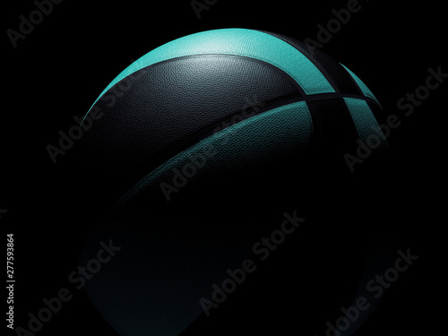 Green and Black Basketball ball sports poster or flyer background with space photo