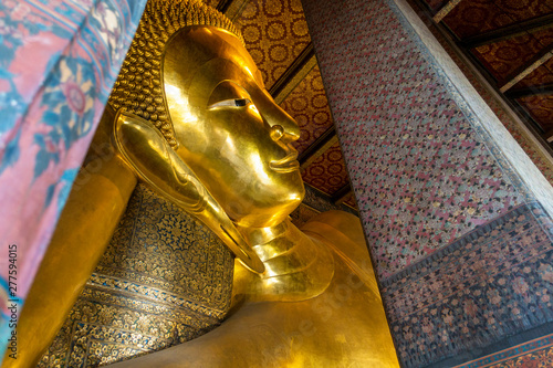 Bangkok, Thailand. 06/22/2019; Reclining Buddha in Wat Pho is the Famous of Buddha stature in Bangkok, Thailand