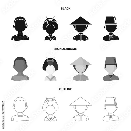 Vector design of imitator and resident logo. Collection of imitator and culture stock symbol for web.