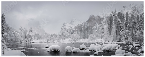 Snow Fog Mist Cliff Rocks Nature White Trees Ice Winter