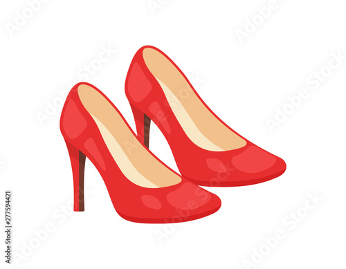 Woman shoes vector icons isolated on white background. Fashion footwear design.