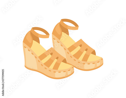 Woman shoes vector icons isolated on white background. Fashion footwear design.