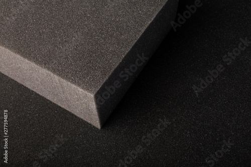 material porous foam black on a dark background