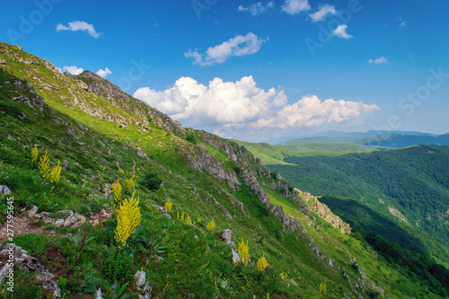 Beautiful mountain view from the path from Beklemeto to Kozya Stena, Troyan Balkan, Bulgaria