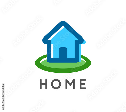 Home logo for a real estate and home repair company - Vector beautiful emblem showing cosiness and attractiveness.