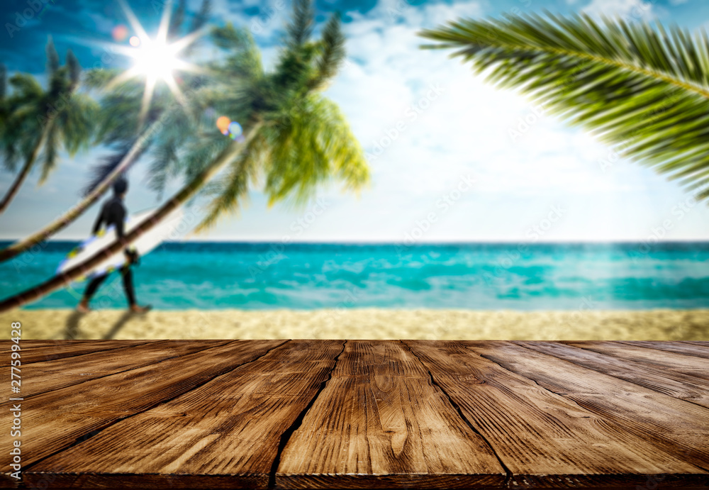 Summer beach background of free space for your decoration and sunny day. 