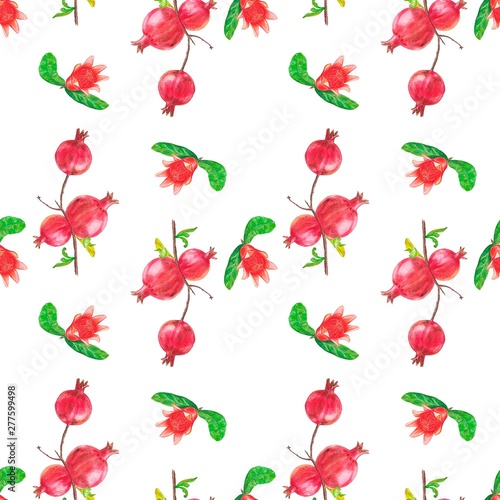 Wallpaper Mural pattern of pomegranate fruits Torontodigital.ca