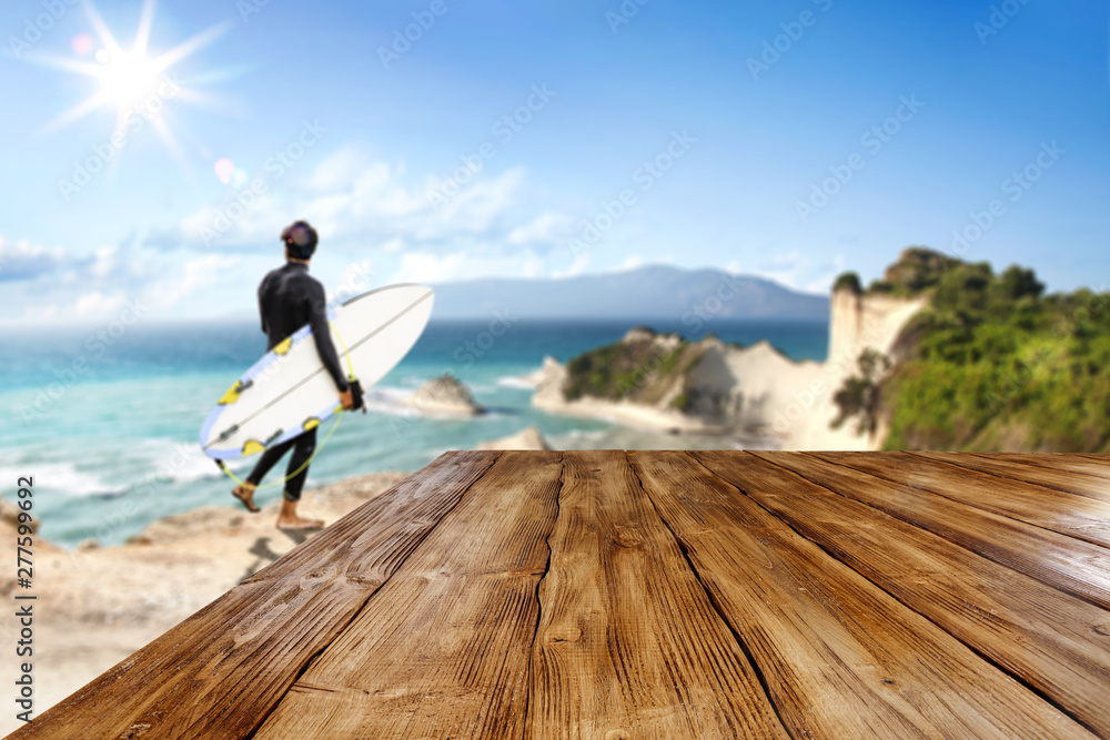 Summer beach background of free space for your decoration and sunny day. 