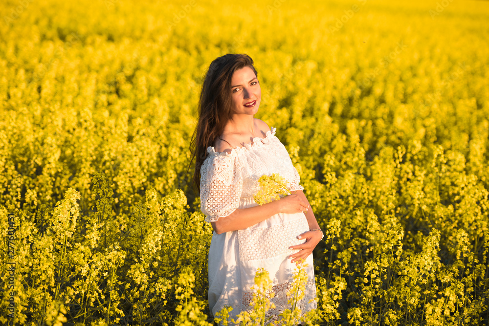 Happy pregnant girl waiting for twins. Belly of a pregnant woman. Twins Happy pregnant girl waiting for twins. Belly of a pregnant woman. Twins