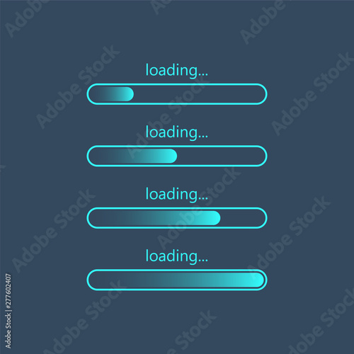 Loading bar progress icons, load sign. Vector illustration photo