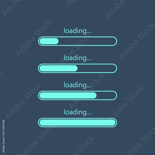 Loading bar progress icons, load sign. Vector illustration