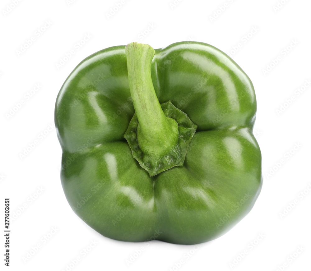 Ripe green bell pepper on white background Ripe green bell pepper on white background