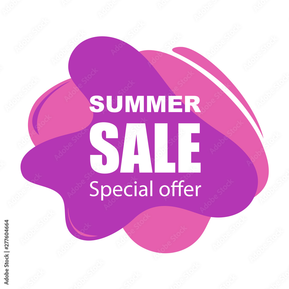 Summer sale banner. Exotic design for banner, flyer, invitation, poster, website or postcard. Vector illustration with abstract stains. Summer sale banner. Exotic design for banner, flyer, invitation, poster, website or postcard. Vector illustration with abstract stains.