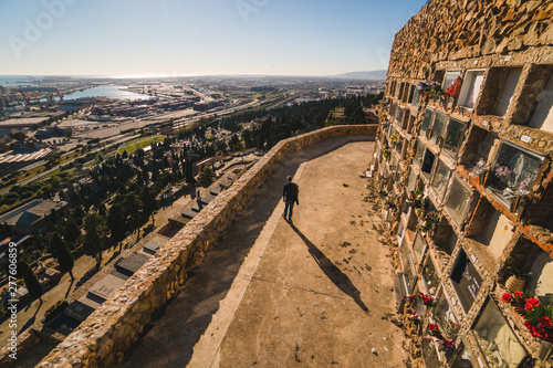 Photography Barcelona, Spain - January 6th 2019: Montjuic Cemetery view