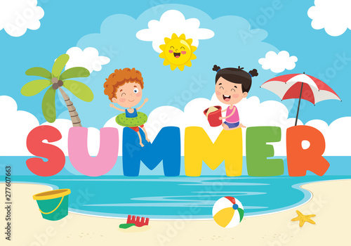 Vector Illustration Of Summer Holiday