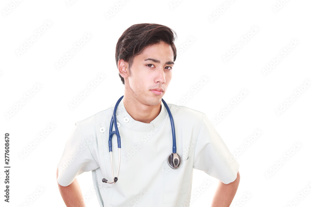 疲れた表情の医師 疲れた表情の医師