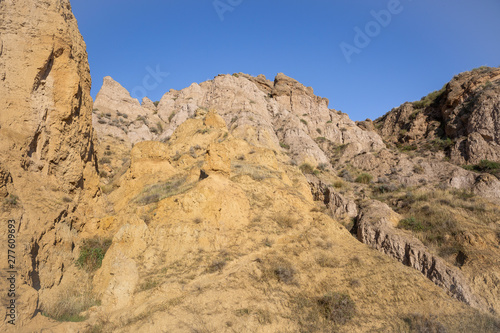 escarpment detail at Gorafe village, province of Granada, Andalusia, Spain