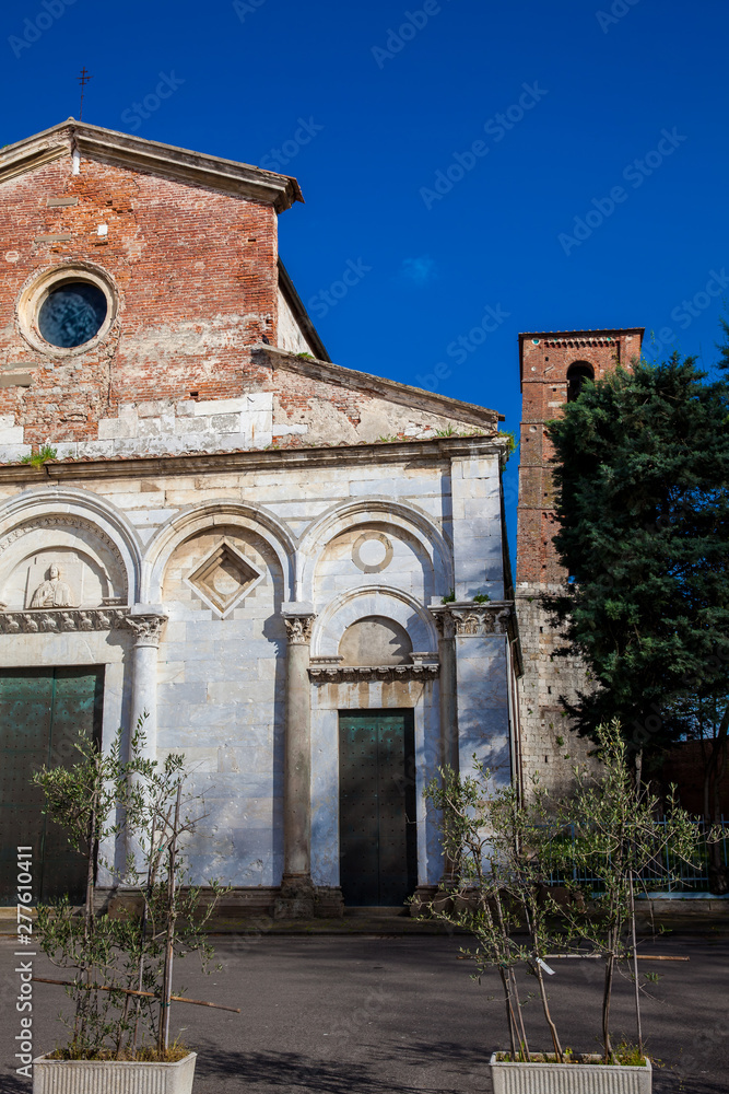 Fototapeta premium Church San Michele degli Scalzi located in Piazza San Michele degli Scalzi in the eastern part of Pisa built on 1178