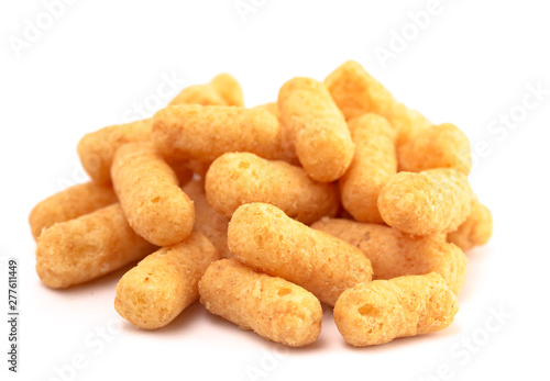 Pile of Peanut Butter Puffs Isolated on a White Background