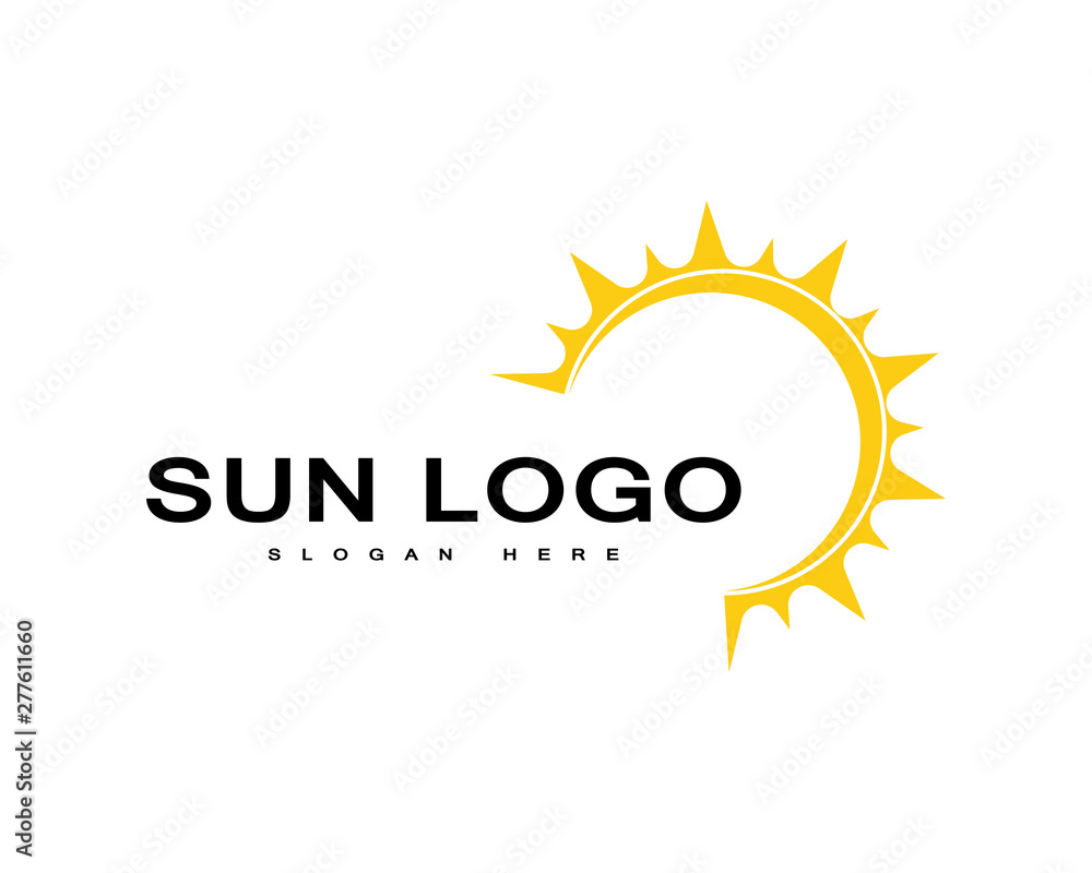 Fototapeta premium Sun logo and symbols star icon web