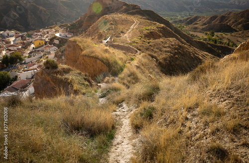 pedestrian path to Gorafe village, province of Granada, Andalusia, Spain photo