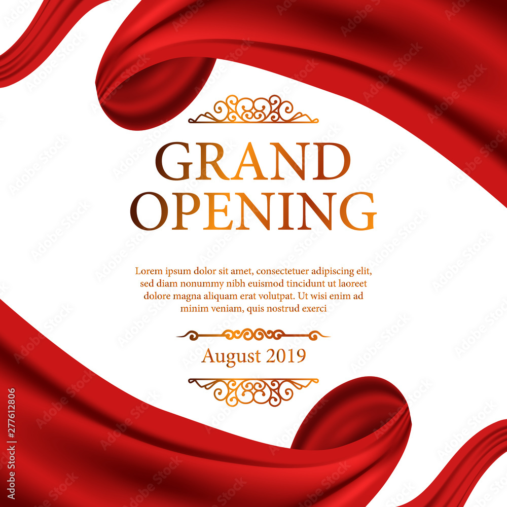 Grand Opening Ribbon Vector & Photo (Free Trial)
