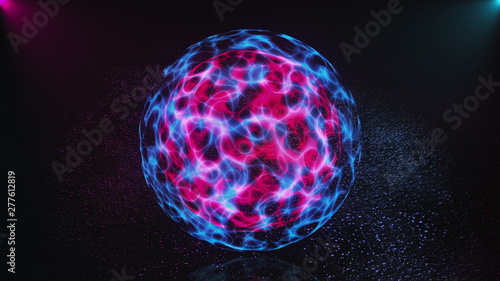 3d abstract magic sphere is in dark space  3d rendering computer generated background