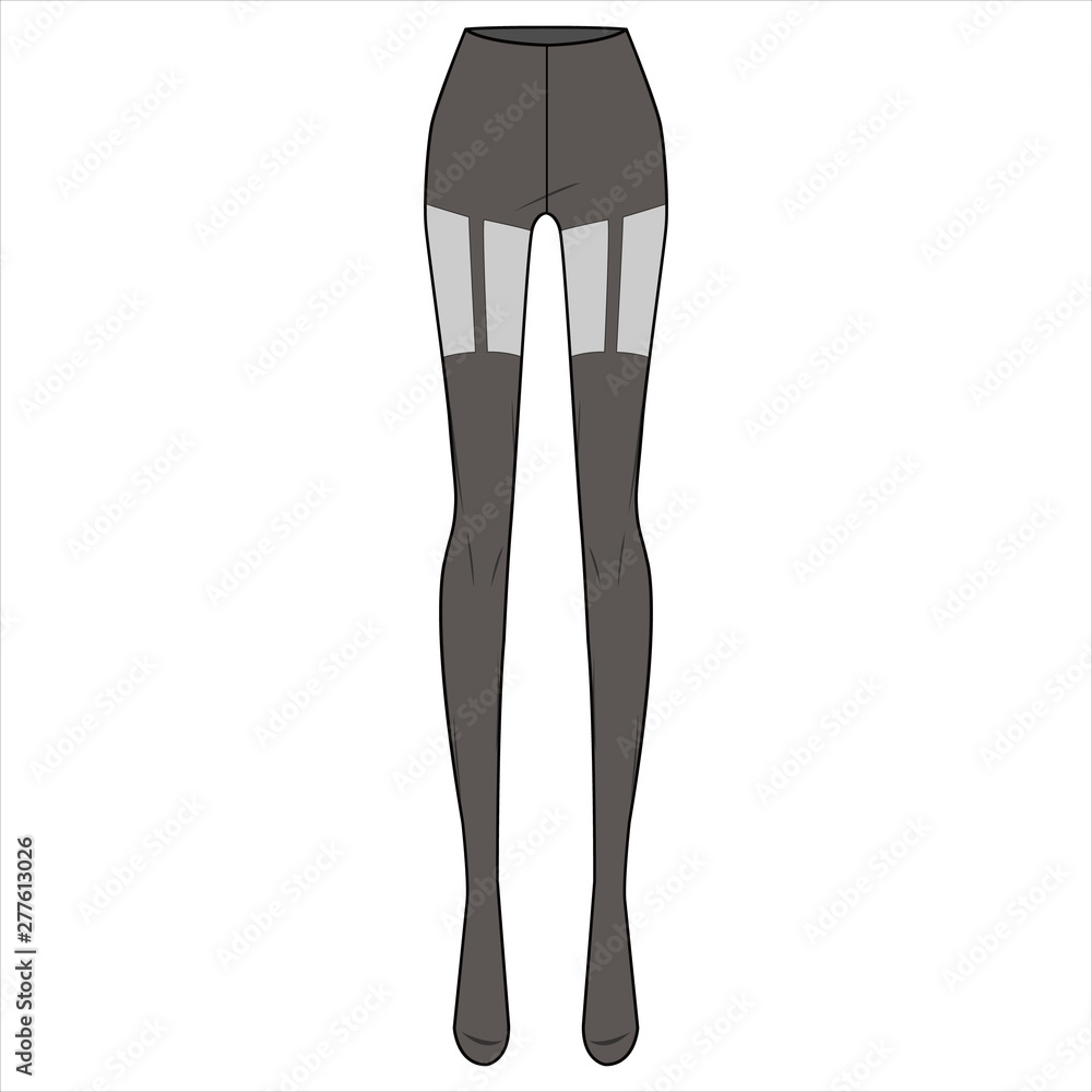 Tights fashion flat sketch template Tights fashion flat sketch template