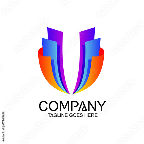 Letter V Geometric Logo Design