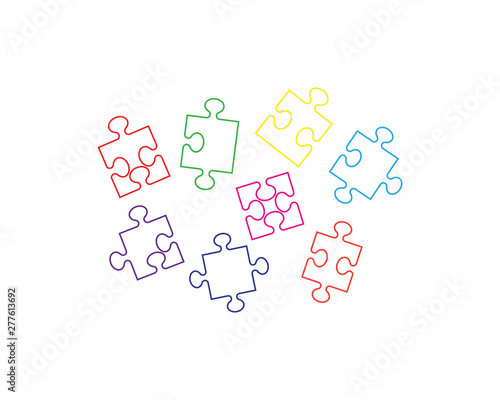 Puzzle logo vector icon
