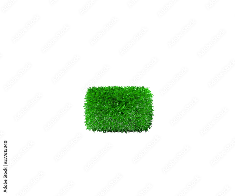 minus (dash) made of green grass isolated on white, nature concept - 3D illustration of symbols minus (dash) made of green grass isolated on white, nature concept - 3D illustration of symbols
