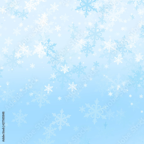  light background with gentle snowflakes for christmas and new year