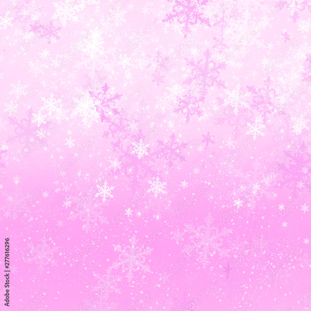  light background with gentle snowflakes for christmas and new year