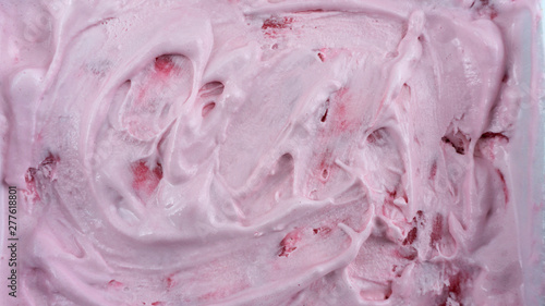 Fototapeta Naklejka Na Ścianę i Meble -  Texture ice cream Strawberry as background, Top view Blank for design..Texture ice cream Strawberry as background, Top view Blank for design..
