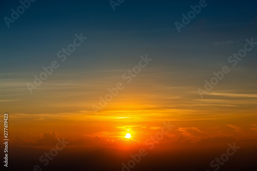 Majestic sunset sky over the mountains landscape © nutt