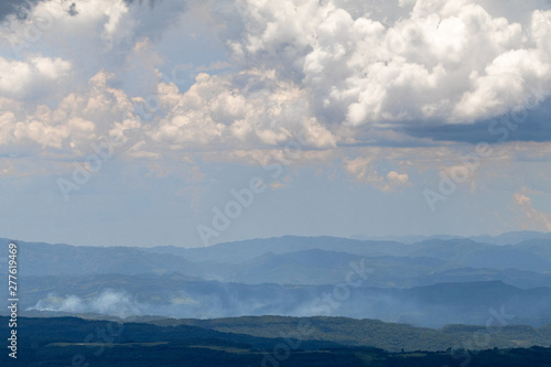 Urubici, Santa Catarina, Brazil - January 29, 2019: The beautiful landscape of the white raven mountain shortly before a summer storm. © Edilaine Barros