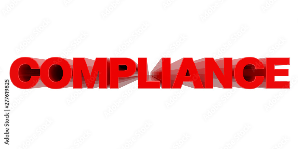 COMPLIANCE word on white background 3d rendering