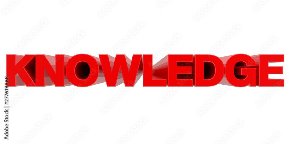 KNOWLEDGE word on white background 3d rendering