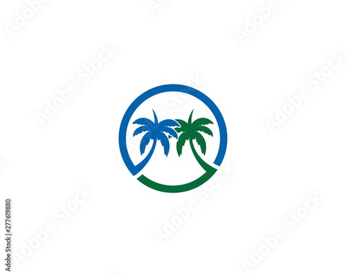 Palm tree summer logo template vector illustration nature