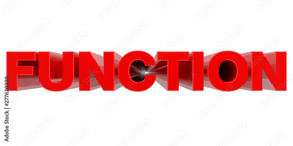 FUNCTION word on white background 3d rendering