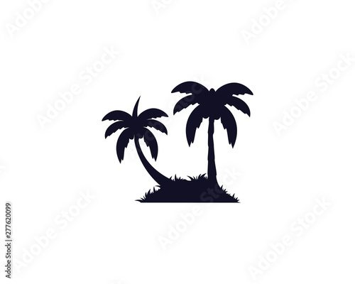 Palm tree summer logo template vector illustration nature © arif23
