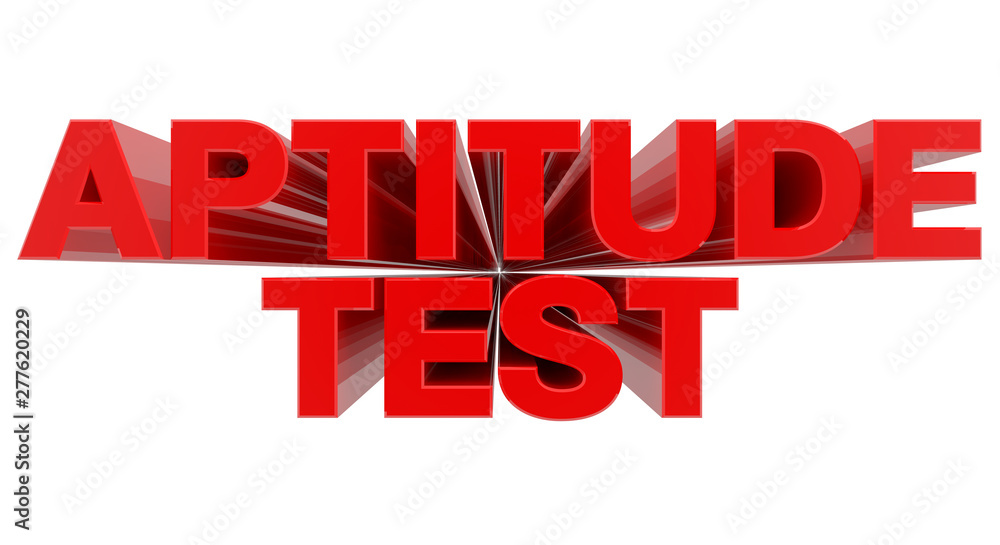 APTITUDE TEST word on white background 3d rendering